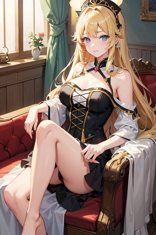 masterpiece, Highest quality, High resolution，Follow the on-screen instructions、Anime Style、One Girl、Princess、Beautiful girl with long blonde hair