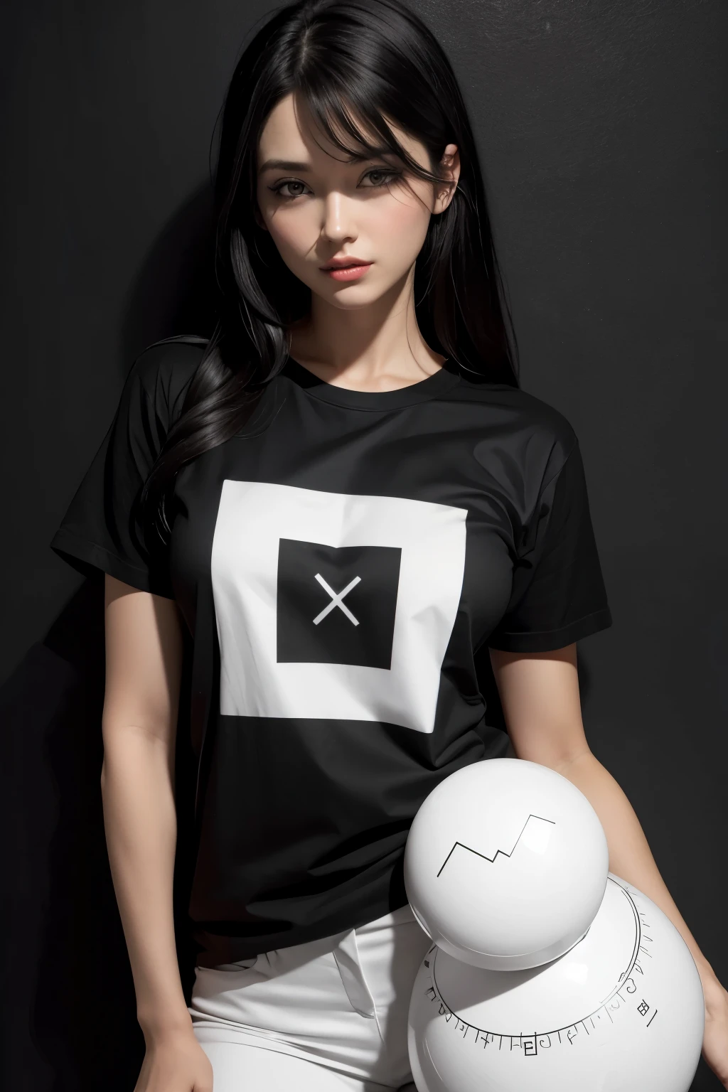 GENERATE FROM SCRATCH a black t-shirt template with the most well-known mathematical symbols