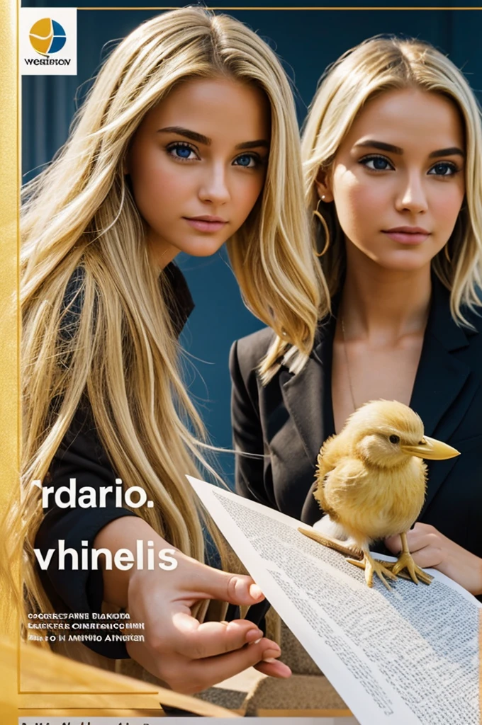 Create a cover that says "PRESENTING MY DESIRED REALITIES" with a blonde chick in the background