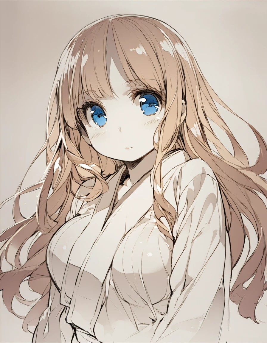 One angel wearing a yukata after a hot spring bath(:1.5)(Small body) (Orange Hair:1.5)(eyelash:1.2) (Mid-length hair:1.4), (Blue eyes)(Big Breasts:1.3)High Contrast