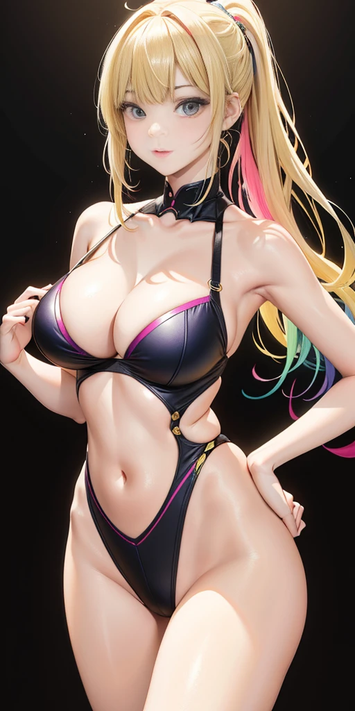 Big Breasts ((masterpiece)), ((1 Girl, 20-year-old)) ((((Beautiful bright multicolored blonde hair with bangs)))) Beautiful hair ornaments, High Ponytail, Highest quality, Absurd, Super detailed, Holographic, cowboy pictures, Golden Ratio, so beautiful、明るい紫色の瞳がso beautiful, Beautiful and sexy body, Slender body, (((Perfect body))), I&#39;m wearing super tight mini boxers with a heart pattern., Heart print on the shoulders, Long sleeve, pink jordan sneakers, Super cute girl, Blushing, ((shy and sensual)) Mature Girls, Asian Girl, Photo taken at an amusement park