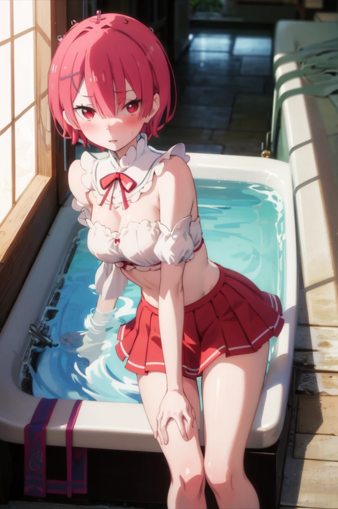 Wet、Bikini、Random pose、NFSW、ガラス張りのbath、Bikini、比基尼,bath、Red Hair、Pale red eyes、short hair, large breasts、Blushing、Embarrassed expression、show off nipples under white shirt、Blushing、Glamorous expression、Red Hair、Pale red eyes、short hair、ガラス張りのbath、8K,Masterpiece、、Blushing、、Showing panties、Pull up your skirt、Blushing、ガラス張りのbath