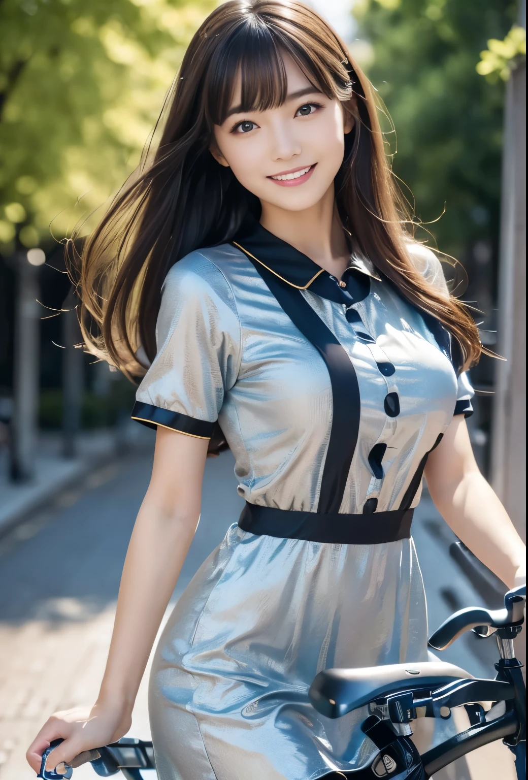(dynamic podium: 1.3), (realistic:1.5), (realistic:1.4), 8K, Super Definition Beautiful Girl, 1 woman, 30 years old, (a sunny day:1.5), intricate body details, (short: 1.3), (highest quality: 1.0), (Super high sharpness: 1.0), (thin hair:1.4),(Beautiful and delicate depiction of eyes),((((riding a motorcycle)))),unreal engine:1.4,photorealistic:1.4, skin texture:1.4, masterpiece:1.8,highest quality at best,(Wearing the communication headset、full body shot、((red riding suit and long pants))、long limbs、smile、((brown short hair))