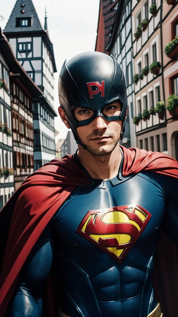 A person in Germany as a superhero
