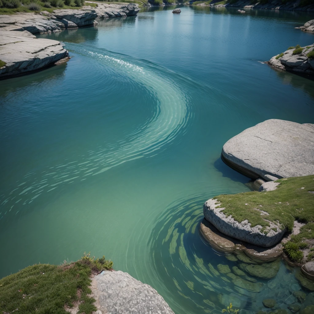 A calm river Representing the fluidity and reach of positive actions.
