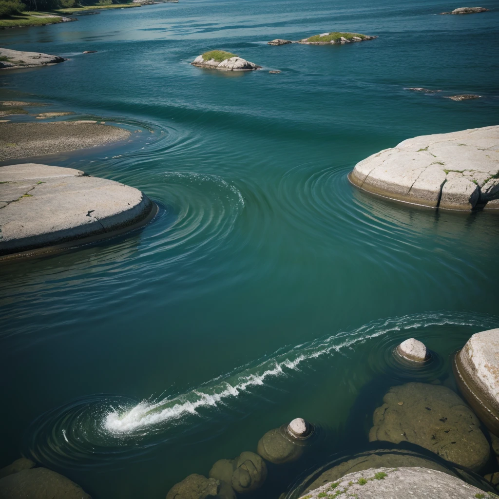 A calm river Representing the fluidity and reach of positive actions.