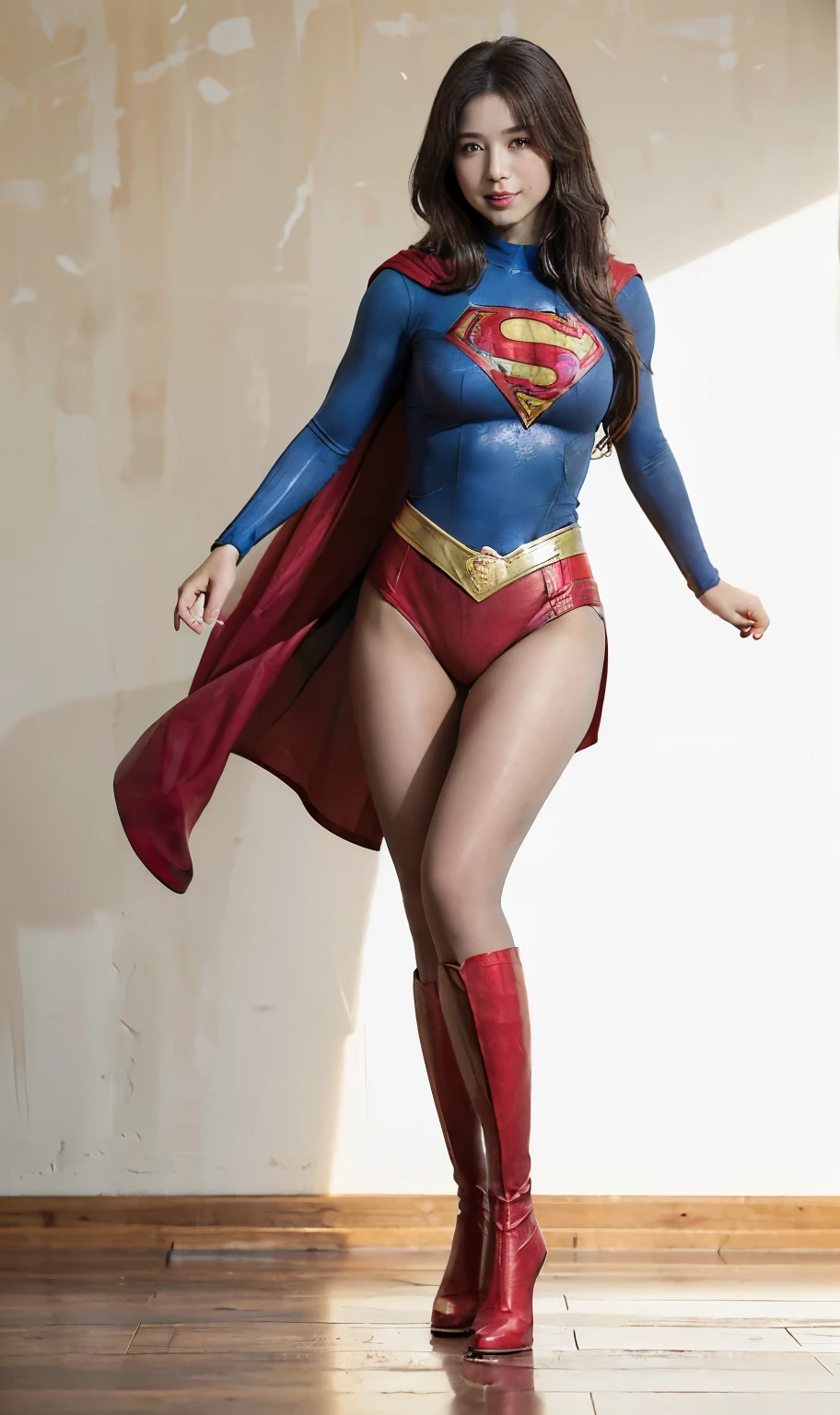 No background、(((Sweating profusely))).(((Beautiful legs in black tights.)))、(((Legally express the beauty of your smile)))、((((Make the most of your original images)))、(((体にぴったりフィットするSupergirl Costume)))、(((Supergirl Costume)))、(((short and beautiful hair)))、(((suffering)))、(((Please wear black tights....、Wear red boots)))、((Best image quality、8K))、((Highest quality、8K、masterpiece:1.3))、(((Preserve background )))、Sharp focus:1.2、Beautiful woman with perfect figure:1.4、Slim Abs:1.2、Wet body:1.5、Highly detailed face and skin texture、8K