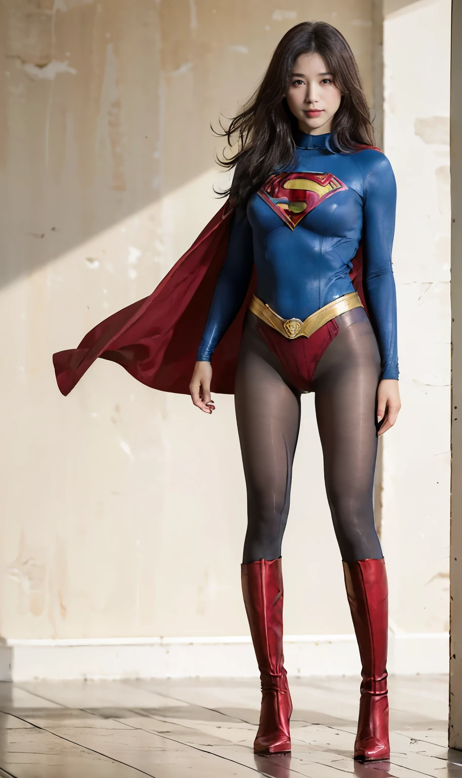 No background、(((Sweating profusely))).(((Beautiful legs in black tights.)))、(((Legally express the beauty of your smile)))、((((Make the most of your original images)))、(((体にぴったりフィットするSupergirl Costume)))、(((Supergirl Costume)))、(((short and beautiful hair)))、(((suffering)))、(((Please wear black tights....、Wear red boots)))、((Best image quality、8K))、((Highest quality、8K、masterpiece:1.3))、(((Preserve background )))、Sharp focus:1.2、Beautiful woman with perfect figure:1.4、Slim Abs:1.2、Wet body:1.5、Highly detailed face and skin texture、8K
