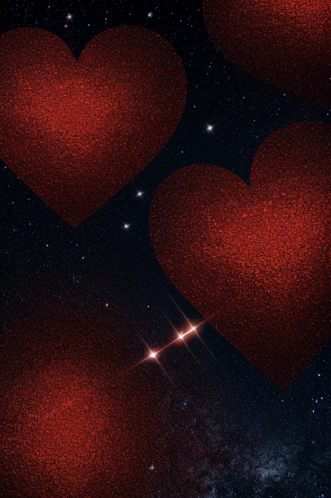 Reddish love heart,  background is space little stars can be seen hardly,  