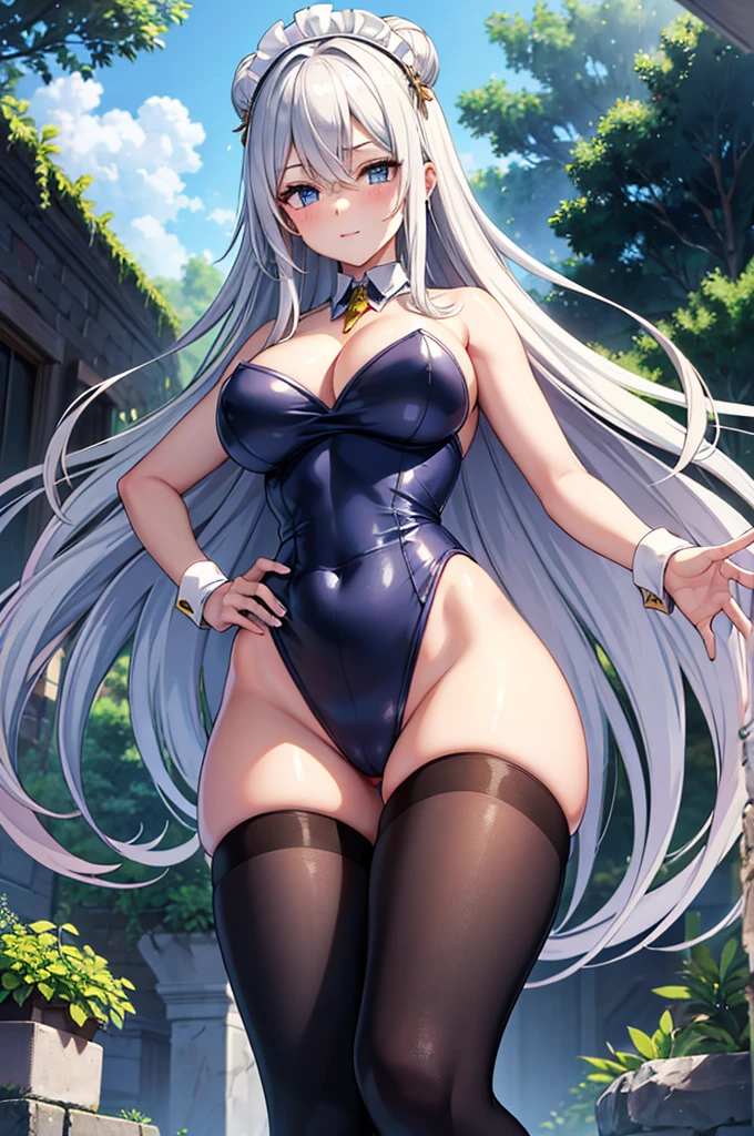 Leprechaun Kizi,Leprechaun, blue skintight, breastsout, standing alone, areola, skintight, long hair, wings, blue colored eyes, plein-air, strapless, sky, gazing at viewer, alternative costume, strapless skintight, standing, from low, blue sky, giorno, ass visible through thicc thighs, bangss, very long hair, bared shoulders, thigh strap, ssmile, hand on hip, nube, leg high skintight, feet out of frame, bare arms, cinta, hair cinta, feathered wings, volantes, covered navel, highlighted collar, naked legs, Bird, large breastsout, white wings, maid headdress, neckleace, leg high, floating hair, petals, blue cinta, hair over one eye, thicc thighs, angel wings, blush, flowers, medium breastsout, playboy bunny, Light brown bun hair,Leprechaun_Kizi, (ultra pale skin) ,(((very extra long hair))) ,Platinum hair, silver hair,Lingerie with silver and gold threads, lingerie sexy decorada,work of art, best qualityer, Ultra-precise representation, Ultra-detailed representation, offcial art,high resolution, (Extremely beautiful face),(high-detailed face),beautiful detailed eyes, Detailed lashes,(shining skin), make up,whole body, ((slim toned body)),(blushing face erotic), (((beautiful hands, perfect hands))),((very beautiful big breast)), ((slim toned body)), gazing at viewer,(marble platinum white ruins background,)