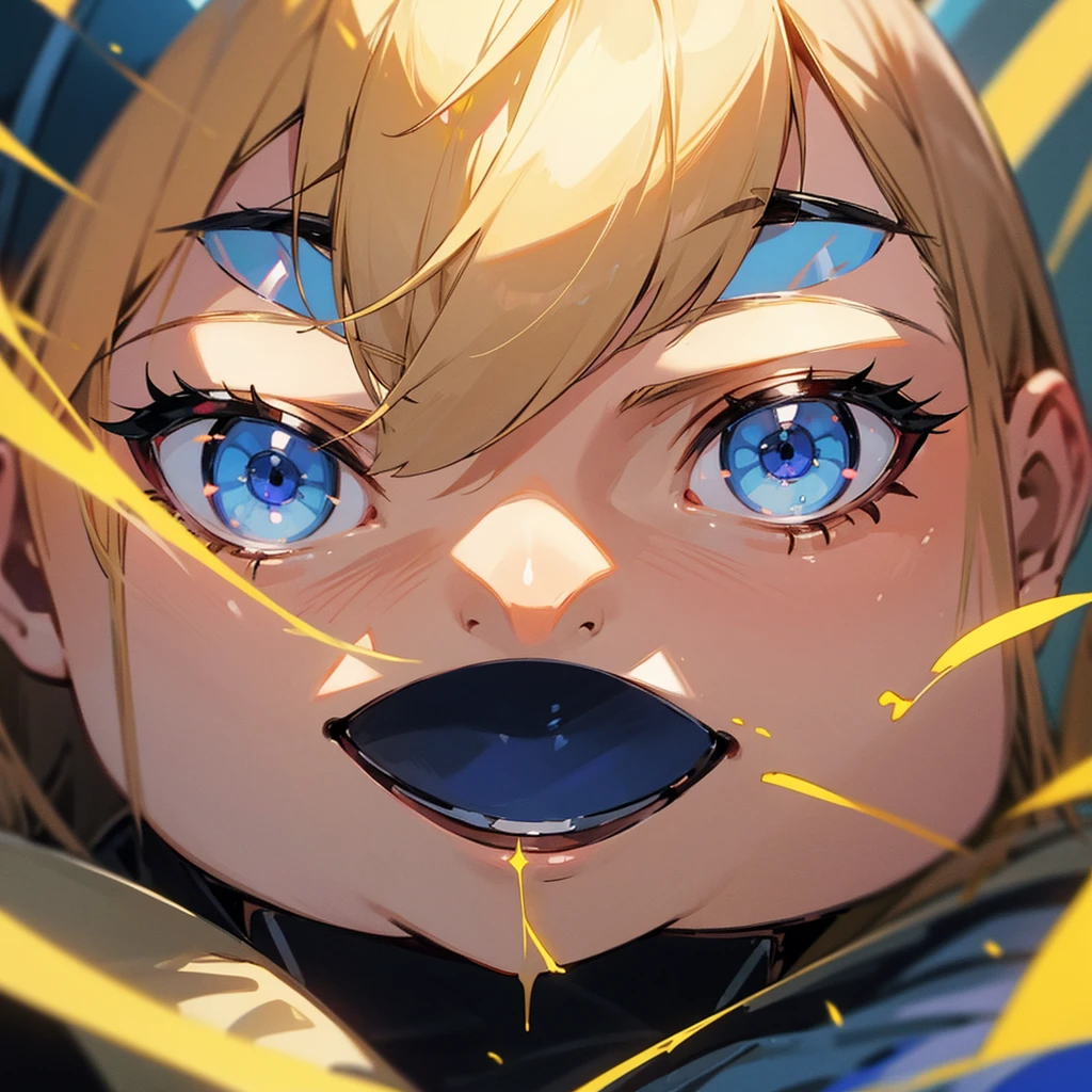 paladin, short yellow hair, blue eyes and a fine face