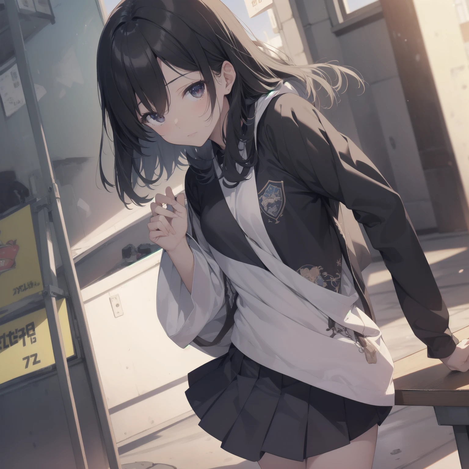 ultra-absurdres-Top quality by artist God, ultra-detailed, high resolution, anime moe artstyle, best anime 8k konachan wallpaper, pixiv contest winner, pool:2810, perfect anatomy,break, 1girl, (Please draw a girl walking sleepily to school alone. )break,(Solo,little female, 13-year-old:1.3),Full limbs, complete fingers,a junior high school student, (very short hair), short cut, flat chest, , small butt, small black eyes, beautiful detailed eyes, well-proportioned iris and pupils, expressive eyes, highres detailed hair, soft expression, salor school_uniform, sailor collar, serahuku, bow, pleated skirt,(Detailed Lighting), (Detailed background), in the School commute route. break,dewy skin, perspiration on the skin,skin texture, fine lines, pores, natural imperfections,light reflections, glossy skin, shiny skin,break, Best cinematic lighting powered by famous artist, 8k,beauty illustration,photoshop_(medium),very aesthetic,break,((artist:enkyo_yuuichirou )), artist:clamp ,artist:carnelian ,artist:kantoku ,
