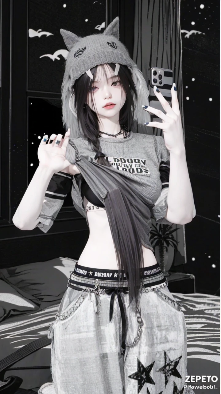 Beautiful detailed skin, Detailed Body, beautiful detailed hair, beautiful black pigtail, detailed hands, marked abdomen