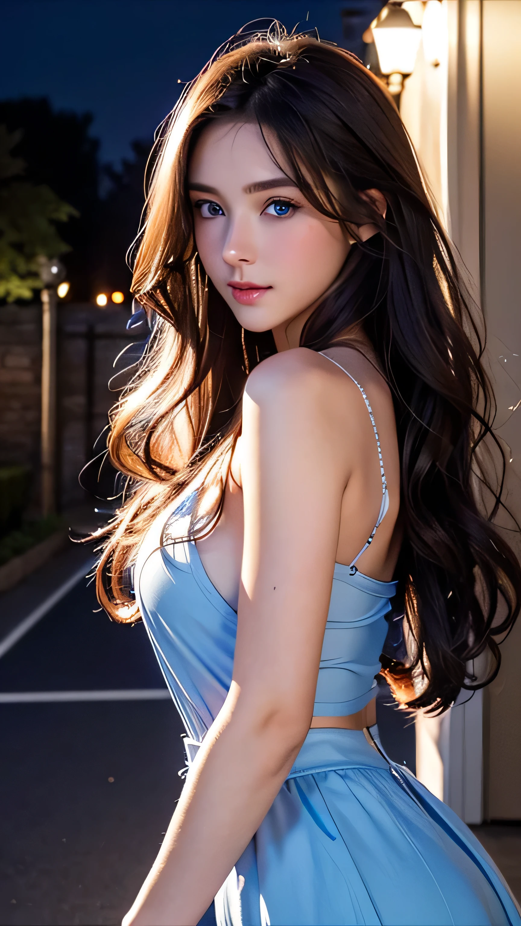 blue eyes、bionde hair、Full body photo、Sexy Face、Long straight hair_Hair reaching down to the waist、 Complete look、(((masterpiece)))、((Highest quality))、((超Realistic))、Mature woman、Mature woman、perspective、Very detailed、The perfect temptation、Best image quality、Fine-grained image quality、beautiful、Europe, woman, French, woman Italian, Italian, smile、blue eyes、jewelry, blue eyes, Realistic, High resolution, Glowing Skin, (Detailed face),jewelry, , night, bionde, Wavy Hair,Attractive appearance, Dynamic Angle,Female Tennis Player,age Girl,Skirt flutters