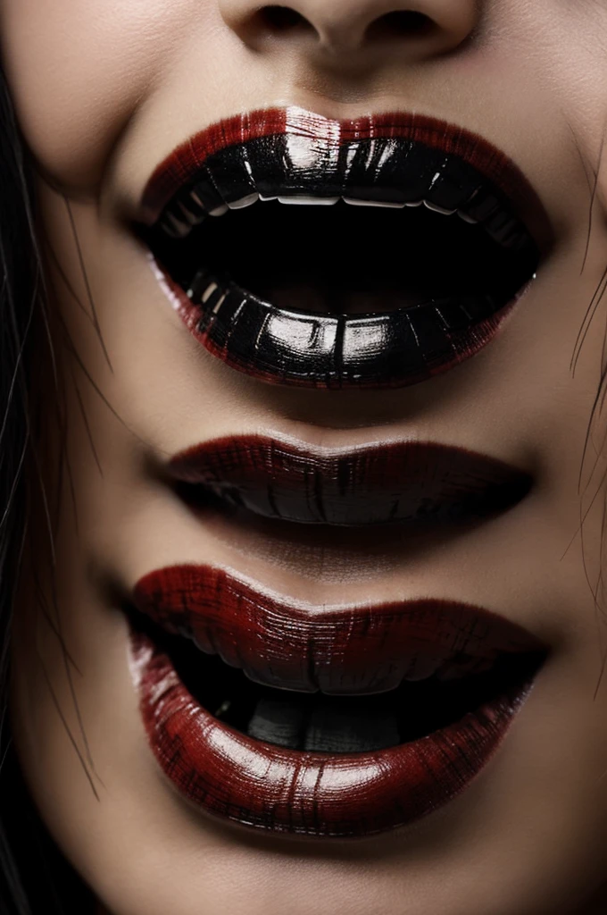 there is a woman with a big dick on her face, his face flushed and sweaty, thick red lips, digital art. @mariomaniacdude, inspired by Hedi Xandt, thick lips, cream dripping on face, give your mouth, crying and reaching with his arm, red lipstick on face, retouched hands, digital art but photo