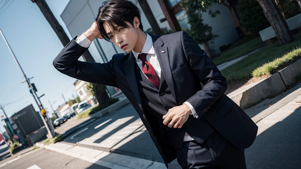 Man in suit、Sharp Eyes