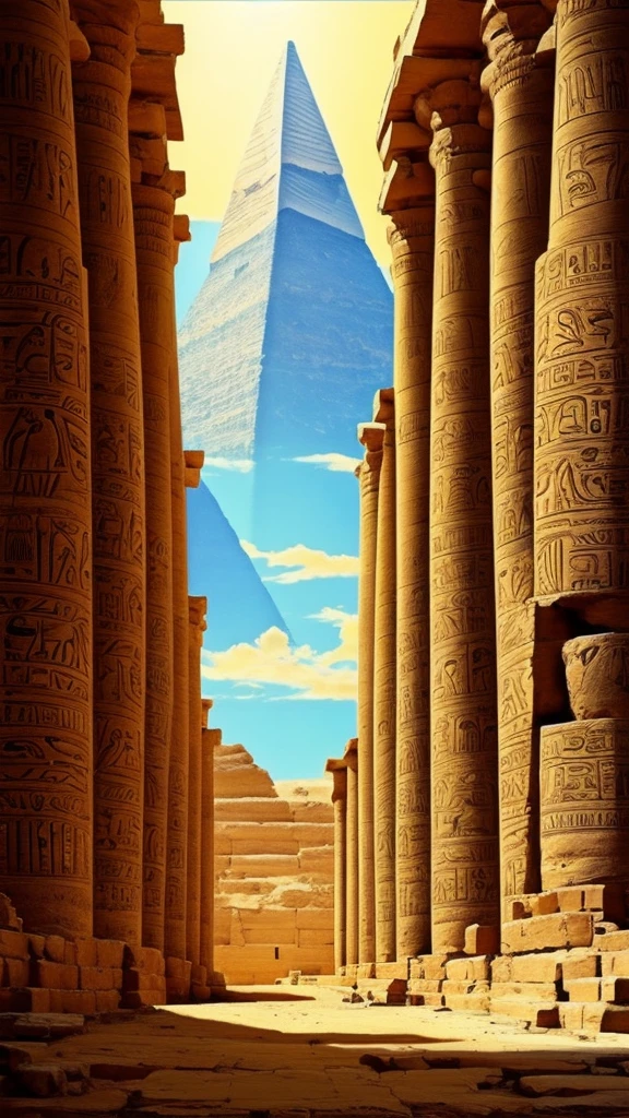 make me a sketch for a canvas, With the theme of Egypt, I want gods to appear, and it doesn&#39;t have many details