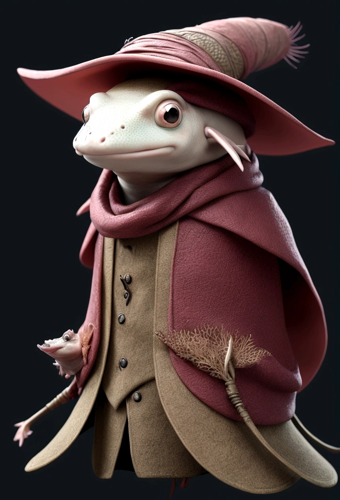 axolotl wizard with hat