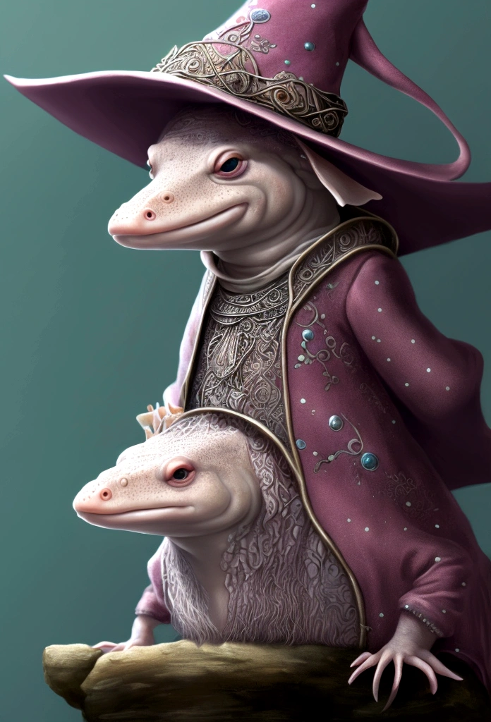 axolotl wizard with hat