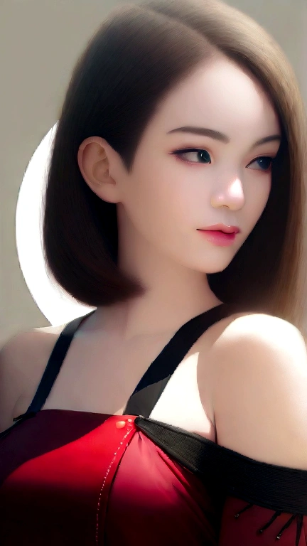 Ultra-high resolution, Superior Quality, Highest quality, Super detailed, Realistic, 8K, RAW Photos, Highest quality, masterpiece, Attractive girl, A wonderful girl, Brown Hair, Shoulder-length layered, Asymmetrical bangs, Japanese Idols, Sophisticated, stylish, Off-the-shoulder tops, Shibuya Ward, 