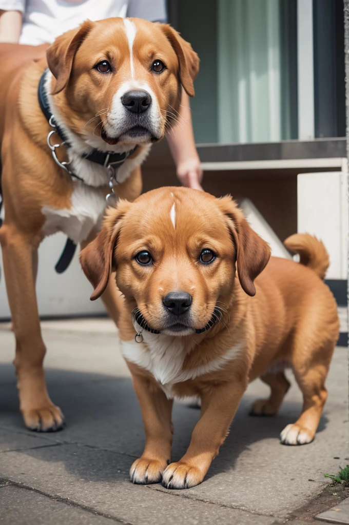 sentence "American Beats". photoshot: viralata caramel dog