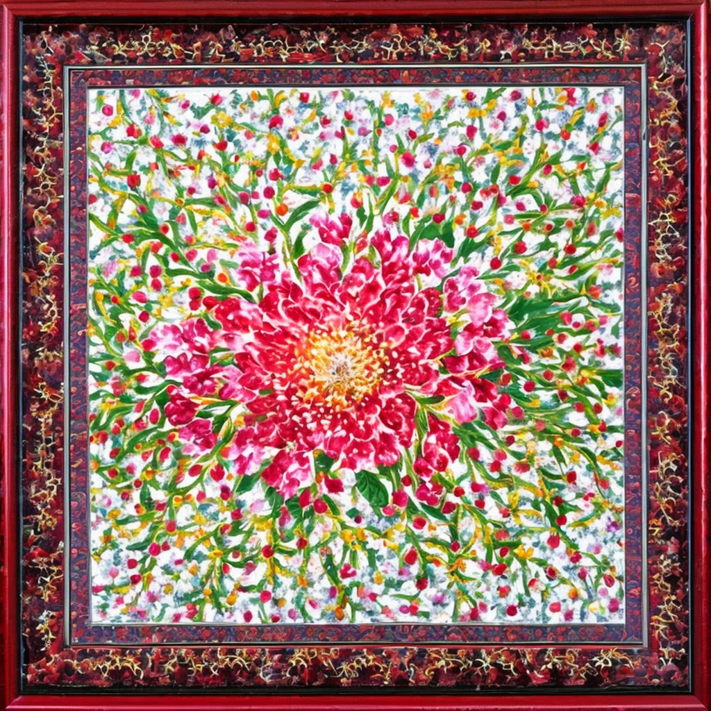 frame with white graduate to transparent background . Loving people is like a blooming garden; knowing them is akin to tending to each unique flower. Imagine a stunning portrait captured in a painting, where vibrant colors blend harmoniously to showcase the intricate beauty of each individual bloom. In this exquisite depiction, rich hues of crimson, gold, and emerald dance together in perfect harmony, evoking a sense of deep connection and understanding. The image radiates a sense of warmth and depth, inviting viewers to explore the essence of coexistence and wisdom through the lens of compassion and genuine connection.