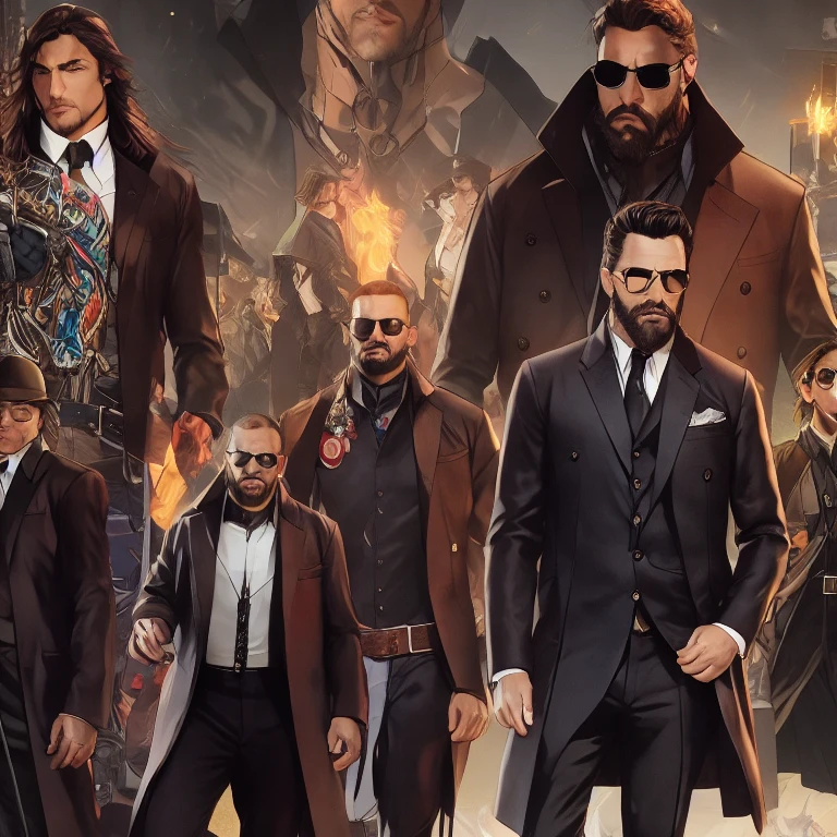 (masterpiece, best quality:1.2), man, mafia. ropa estilo urbano futurista.