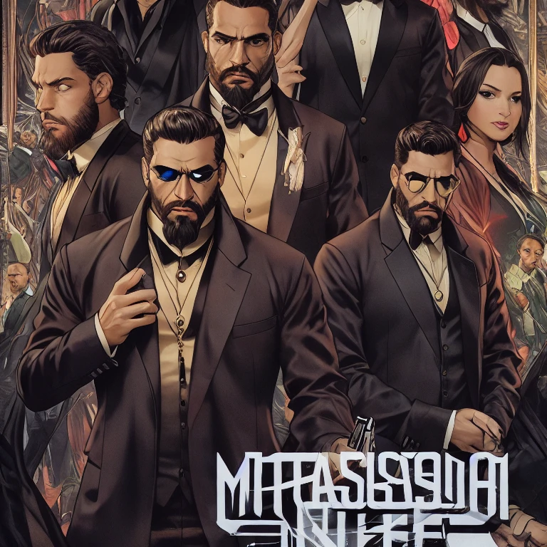 (masterpiece, best quality:1.2), man, mafia. ropa estilo urbano futurista.