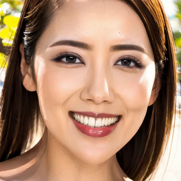 (masterpiece, best of the best, award winning, best quality, best quality:1.2), 1 girl, solo, smiling, simple elegant outfit, blurry simple background, accurate anatomy, perfect beautiful face in ultra high definition, very bright and glowing skin, close up of face