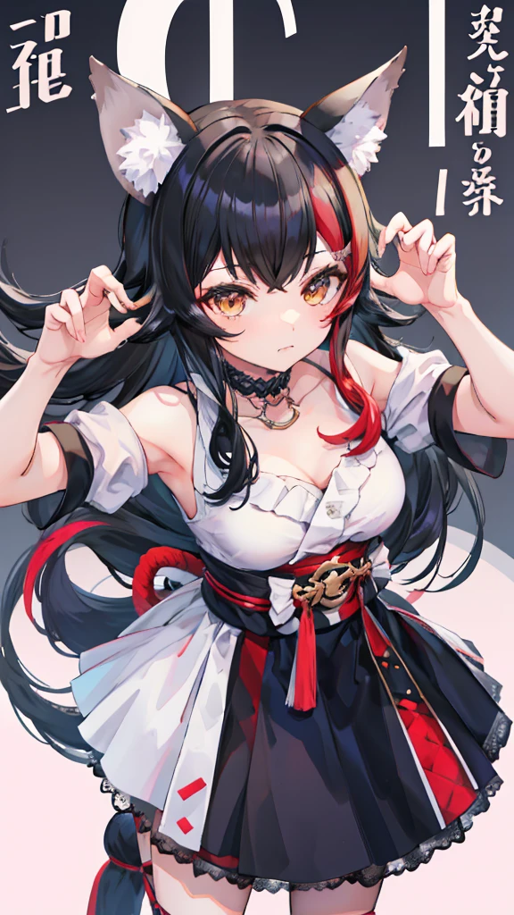 Model pose、Animal ears、Dynamic Pose、Adult women、masterpiece、Highest quality、high resolution、From above、Looking up、Ogami Mio