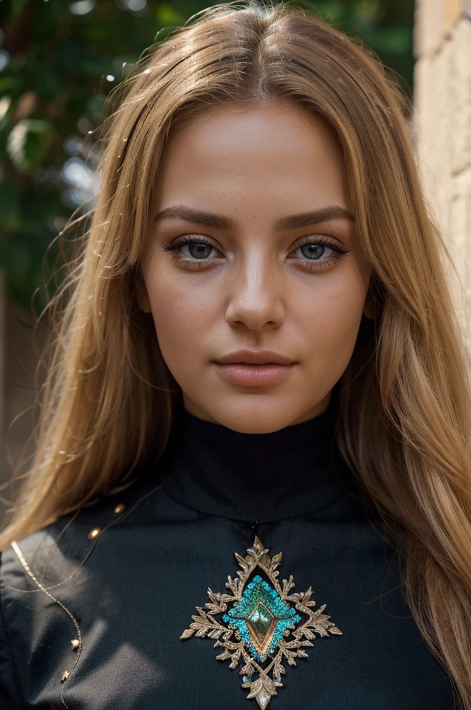 a beautiful blonde woman, beautiful golden blonde hair, detailed eyes, beautiful detailed lips, extremely detailed face, long eyelashes, in the country of Egypt, wearing a long black arab dress, (best quality,4k,8k,highres,masterpiece:1.2),ultra-detailed,(realistic,photorealistic,photo-realistic:1.37),HDR,UHD,ultra-fine painting,sharp focus,physically-based rendering,extreme detail description,professional,vivid colors,bokeh,portrait, vue sur les pyramides, photo de tout le corps, le cheveux porter par le vent, les mains derrière le dos