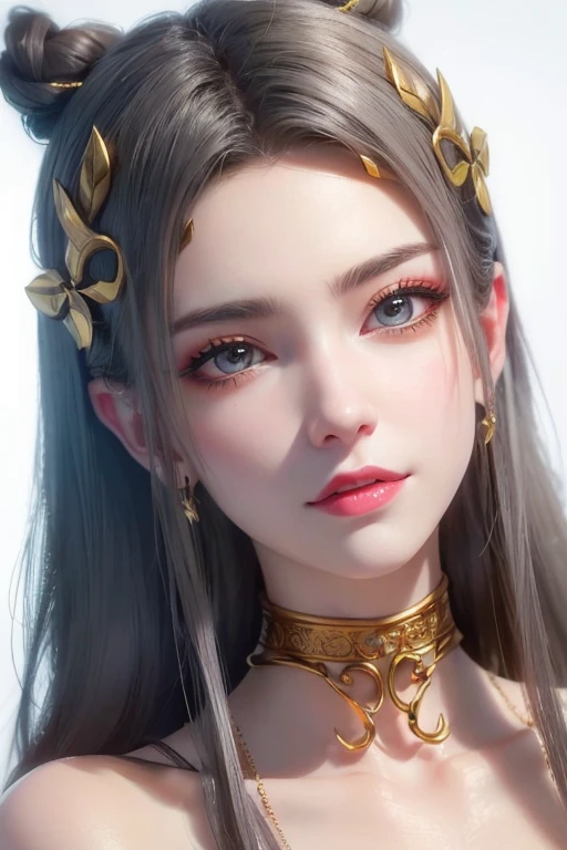 ((best quality)), ((masterpiece)), (detailed), humanoid, rainbow colored kitsune, crystal crown, light purple hair, light purple fox ears, crystallized foxtails, crystal face markings
