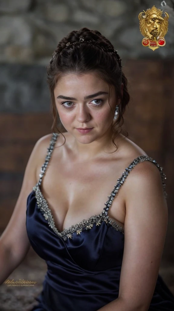 Foto RAW, Arya Stark, Stunning Beauty, Ravishing, Enchantress, Extremely gorgeous lady, Arya Stark PLAYED BY MAISIE WILLIAMS, Queen Arya Stark, she a mature woman now, milf, sexy mediaeval battle dress, gladiator woman, body, 40 years old Woman, Roman slave dress, cotton dress, busty mediaeval costumes, body revealing costumes, perky breast, big natural breast, erotic costumes, lusty physique, seductive figure can capture every people's attention, Game of thrones costumes, revealing captivating figure, Mediaeval costumes, revealing clothes, A tomboy, she would rather fence than dance, warrior queen , game of thrones screen caps, Game of Thrones Series, (pele altamente detalhada: 1.2), 8k UHD, DSLR, soft-lighting, alta qualidade, grain of film, Fujifilm XT3, flawless picture, highly detailed, detailed Beauty, intricate, 32k, sharp picture,