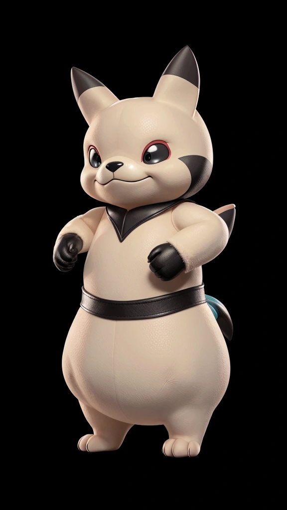 mascot , standing, black background 100%, frontal 100%