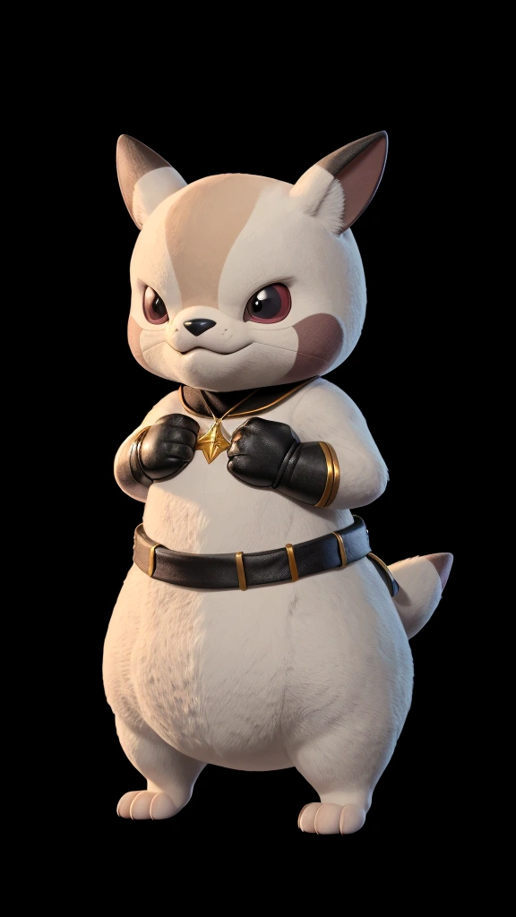 mascot , standing, black background 100%, frontal 100%