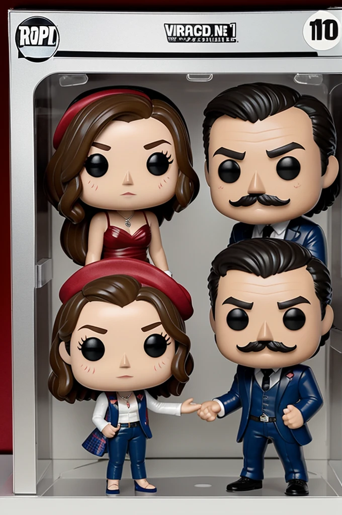 Funko pop young couple and the man without a mustache
