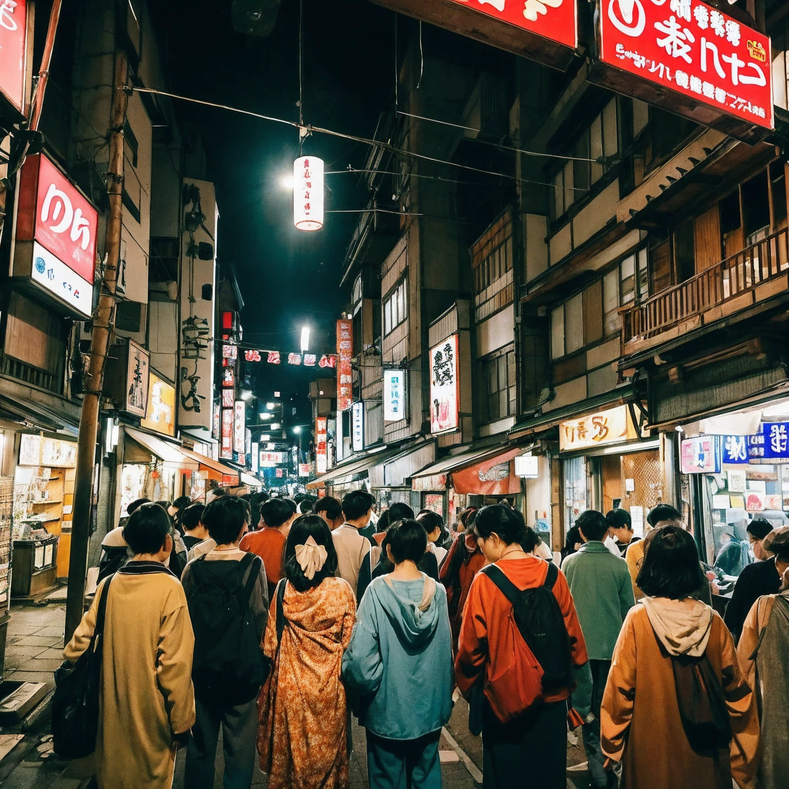 
(masterpiece: 1.2, highest quality), snap shot, Japan's poor neighborhoods, Good old Japanese townscape、Poor conditions, (Dirty middle-aged)、Dirty and old store、Showa Retro、Playing with friends on the street、Have fun eating and drinking with friends,