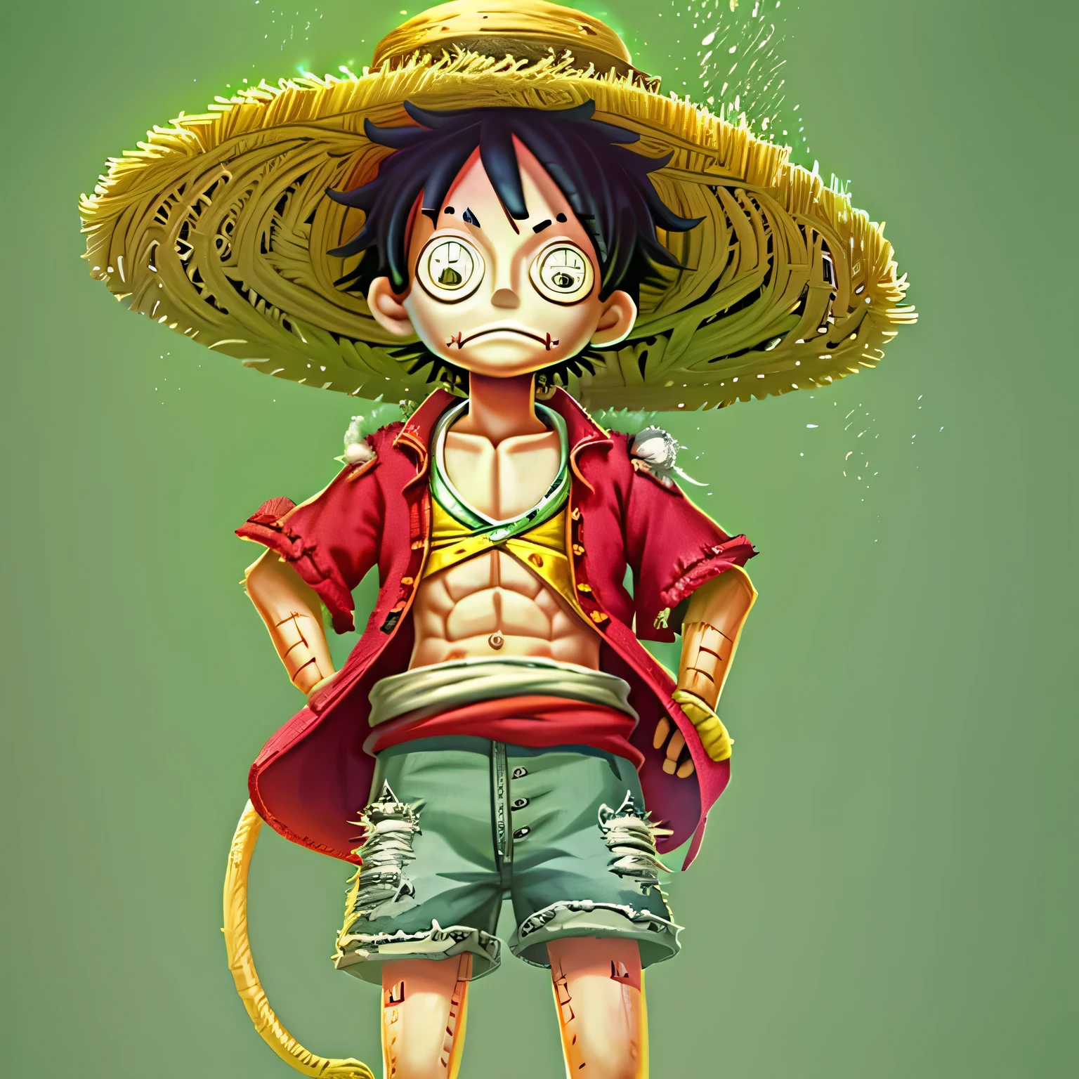 high quality、whole body、Young Man、Monkey D. Luffy