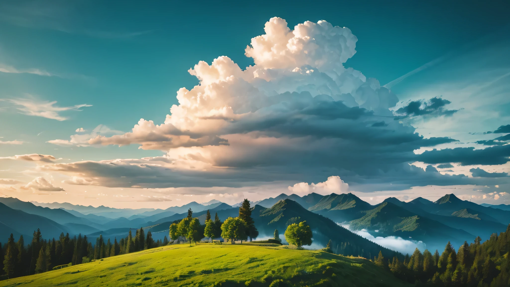Ultimate Quality, 8k wallpaper, Very delicate, Beautiful sky and clouds, Rich natural scenery,Green tree々, Beautiful Mountain々, Nobody in sight, Beautiful Landscape, , HDR High Dynamic Range、Reality、