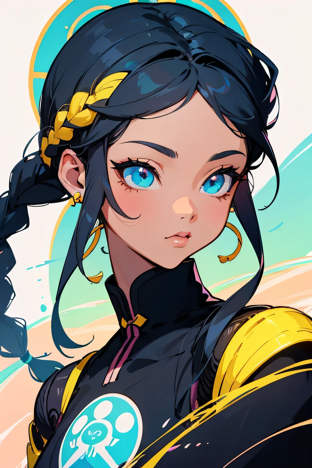 a drawing of a woman with a braid in her hair, stunning art style, Retrato de RossDraws, :: rossdraws, rossdraws | afrofuturism, Ross Draws 1. 0, anime manga black girl, vibrant rossdraws cartoon, Ross Draws 2. 0, in digital illustration style, Ross Draws 2. 5, trends in art, pintura digital rossdraws