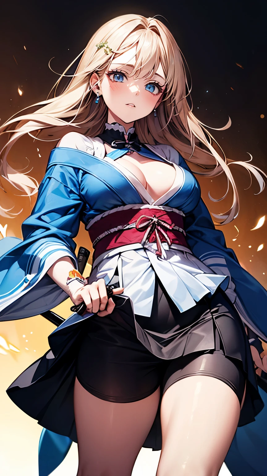 （Very delicate and beautiful：1.2）super model,,Beautiful breasts,voluptuous,【bike shorts】,,【3girls】,,Highest quality, High resolution, 8K,Kick in a hurry.mini skirt,Japanese ta,knife,Blue Flame