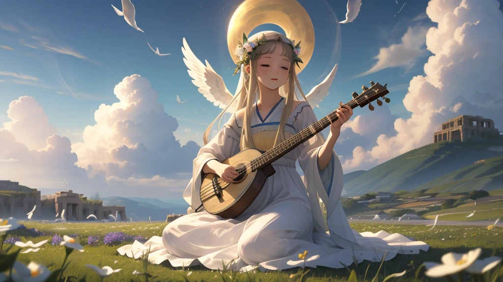 最high quality、high quality、A clear and pretty face、Heaven/Paradise、Greek God々、Sanctuary Grasslands、Long dress、Full of light、Mysterious、Little angels around God playing instruments、雲の中にGreek God殿、You can see the sea of clouds