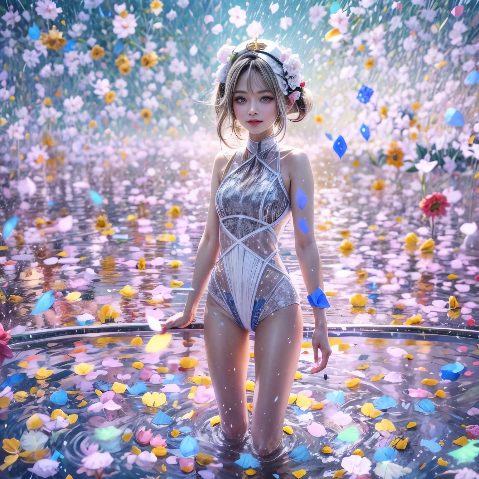 BloodRed, White in Pearly RainbowColors,ExtremelyDetailed(ProfessionalPhoto of Girl Floating in the Sky:1.37)ZoomLayer{Stunning|Mystic|GodRays|Haze}, (280th floor infinity pool:1.07) Tallest building in the urban forest. (Masterpiece 8K TopQuality:1.2)(ExtremelyDetailed NOGIZAKA face:1.37) ElaboratePupil with (SparklingHighlights:1.28) DoubleEyelids with Voluminous LongEyelashes PUNIPUNI RosyCheeks (Joyful Expressions LifeLike Rendering) MotionBlur  BREAK  (Acutance:0.77) PUNIPUNI Radiant Impeccable PearlSkin with Transparency White(Skinny SchoolSwimwear) {(HiddenHand)|((Corrected BabyLike Hand))} Whole Body Proportions and all limbs are Anatomically Accurate, {Carnation|Tulips|(Rose)} [FlowerWreath WrappedBody Full of Flowers Covering girl's body] {((Dazzling RainbowColorHorizon))|ColorfulSky|ColoredClouds|(Starly Particles)}(extra limbs:-1.4)(Not Detailed Face:-1.37)(Not Detailed Hand:-1.28)