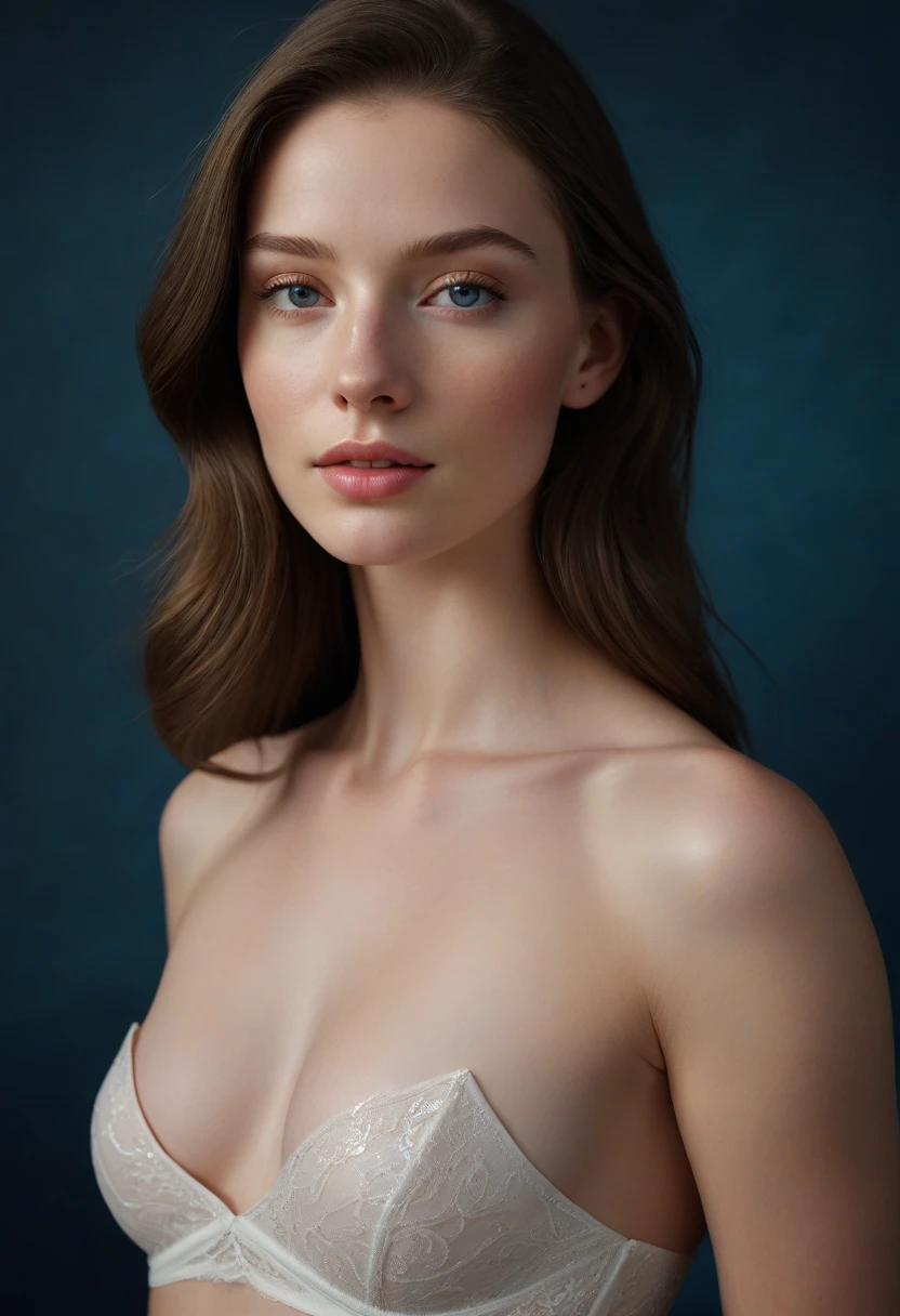 (Masterpiece, Best Quality, Highres:1.2), RAW photo, photorealistic, natural light, epiC Realism, TXT2IMG, full realism, (close up portrait of a beautiful cute skinny 19 years old, Swedish  woman,  pale White skin, seductive eyes, studio lighting professionally color graded. you wanna merry her, Elegant transparent clothes) skin pale model, Georgy, a stunning beauty, sits elegantly with artistic precision, pretty woman, professionally color-graded for maximum impact. The framing of the shot captures Georgy's natural proportions, adhering to the Golden Ratio, creating an air of serenity and beauty. her pale white skin glowing in the warm, bright soft diffused light., photorealistic, realistic, best quality, 8K, masterpiece, extremely detailed, highly detailed, natural make-up,  cute, pretty, attractive, glamorous, sexy, sensual, long dark hair, blue eyes, Athletic body, pale, fair skin, vellus hair, realistic chest, tiny tits, flat belly, toned stomach, thin build, wearing makeup, eyeshadow, eyeliner, rouge, Natural proportions ,Skin hairs , Rough skin, Cellulite, Blisters skin, Shiny skin ,skin texture , skin highly detailed ,skin texture detailed, Skin bristles, Skin goosebumps, Skin chills ,Grainy skin , cinematic lighting, stunningly beautiful, intricate ,Shiny lips, (professionally color graded), (bright soft diffused light),(extremely detailed 8k wallpaper), mood lighting, high quality, film grain, Fujifilm XT3 sharp focus, f 5.6, 50mm, High Detail, Sharp focus, diffused lighting, sits elegantly with artistic precision, her pale skin glowing in the warm, bright soft diffused light. Every detail of her skin is intricately rendered: Skin pores details, Hair follicles, skin cells, skin wrinkles, healthy skin, perfect body, Skin pores, skin wrinkles, healthy skin, skin texture, Light shine on the skin, realistic natural body anatomy and pale white skin, skin bristles, all visible under the cinematic light.