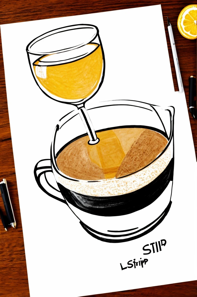 Logo drawing of literary sips