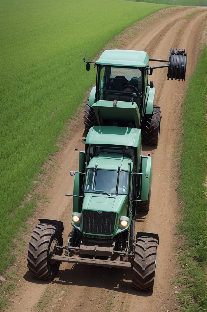 Create a tractor that has a handle on the large side with a secure gain with a harrow to pull cane from steep slopes 
