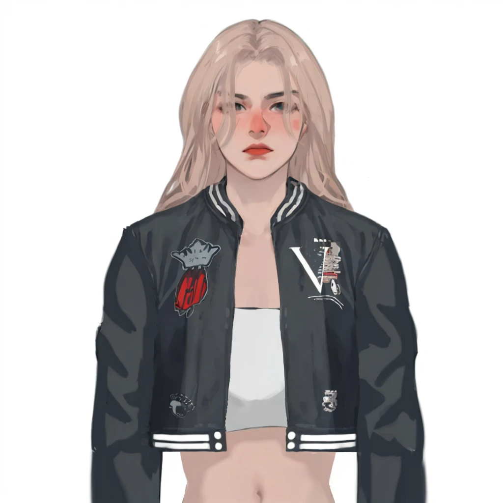 (masterpiece:1.2, best quality), (1girl, solo, upper body:1.2),flat face,Hair: buzz cut, Clothing: oversized, distressed denim jacket with patches and pins, paired with black skinny jeans and combat boots, Hanging out in an underground music venue or street art exhibit