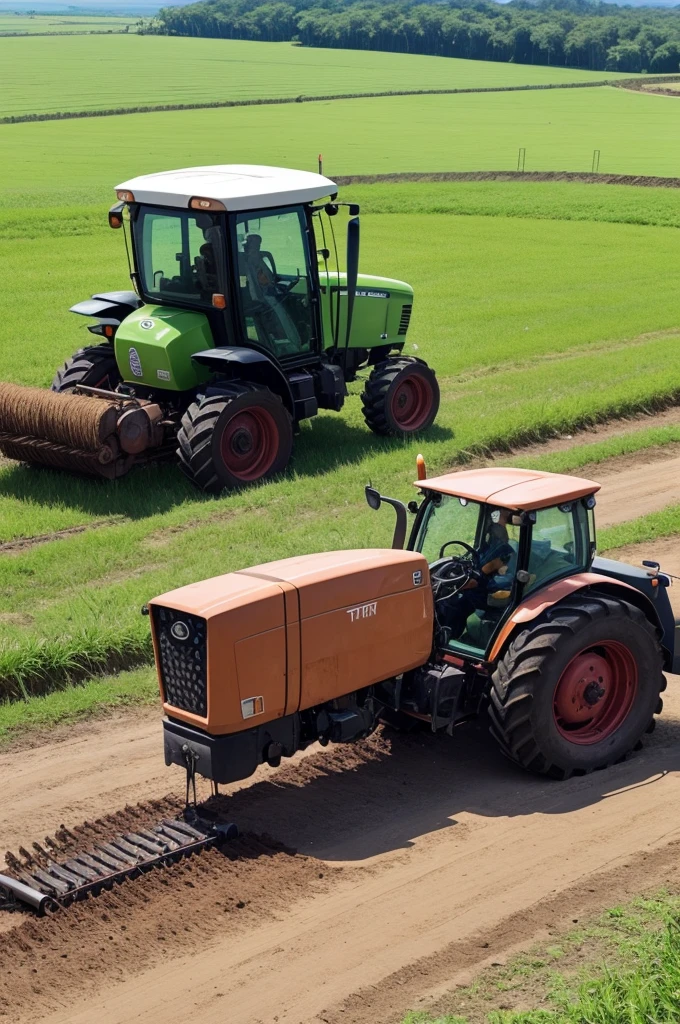 A tractor for removing sugarcane from hills 