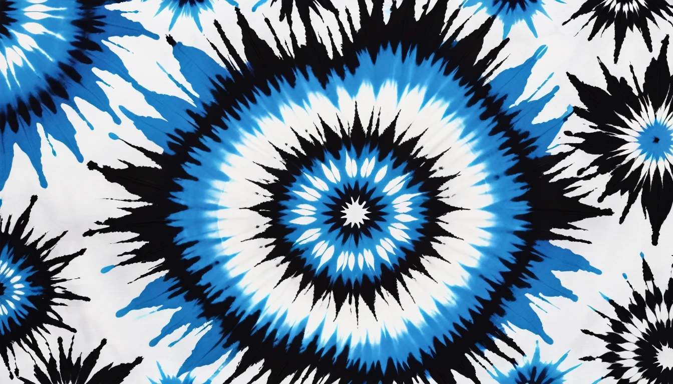 Black, white and blue tie-dye pattern