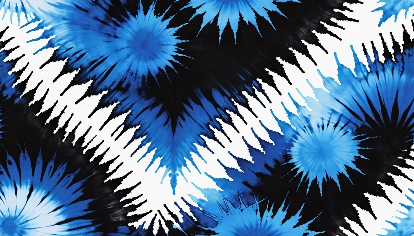 Black, white and blue tie-dye pattern